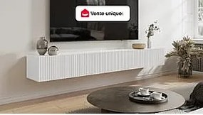 Wisząca szafka RTV 3-drzwiowa - Biały - DANTAY