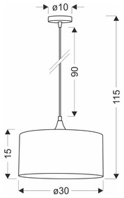 Morska lampa wisząca z tekstylnym kloszem ø 30 cm Maloto – Candellux Lighting