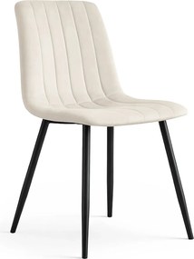 Kremowe welurowe krzesło nowoczesne A7-D78
