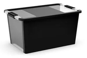 Czarny plastikowy pojemnik z pokrywką 55x35x28 cm Bi-Box L – KIS