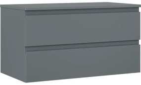 Mexen Orio szafka łazienkowa podumywalkowa 90 cm z blatem, 2 szuflady, grafit mat - 91A10-09047-2-BFFC66