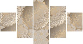 Obraz - Mandale w złotych odcieniach (125x70 cm)