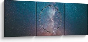 Obraz - Droga Mleczna (z zegarem) (90x30 cm)
