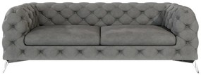 Szara aksamitna sofa 225 cm Chelsea – Ropez
