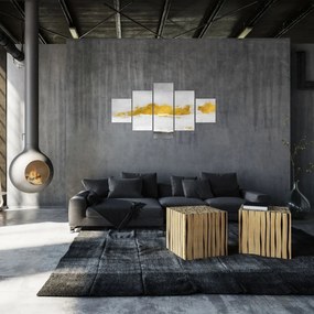 Obraz - Złote i szare pociągnięcia (125x70 cm)