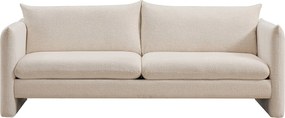Kanapa 3-osobowa z beżowej tkaniny szenilowej GORAZI