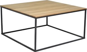 Stolik kawowy - drewno i metal - brązowy i czarny - KERINA