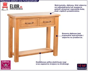 Dębowa konsola z szufladami - Ebis
