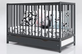 Łóżeczko Dominik antracyt 120x60 z szufladą