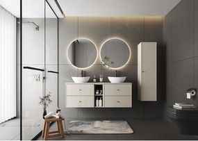 Kaszmirowy Zestaw do Łazienki 140cm Szafka Regał Blat Marco