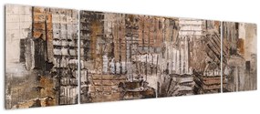 Obraz - Abstrakcja w odcieniach brązu (170x50 cm)