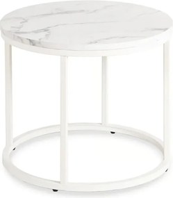 Stolik Kawowy AGNES 53 cm Biały Marmur Nowoczesny