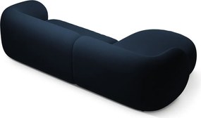 Niebieski aksamitny narożnik (lewostronny/z szezlongiem) Kate – Micadoni