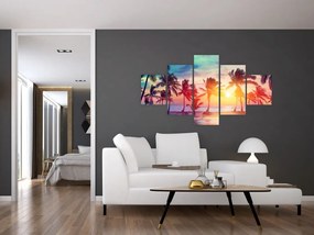 Obraz - Tropikalny zachód słońca (125x70 cm)