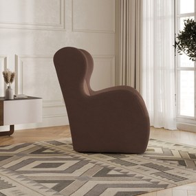 Fotel MASTI do Salonu WYGODNY, Styl Minimalistyczny, Tkanina Quelle, Kolor Brązowy