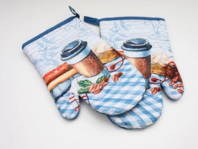 Zestaw 2 niebieskich rękawic z magnesem COFFEE TOGO