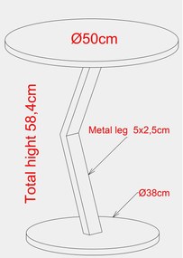 Stolik boczny, kawowy, kolor czarny