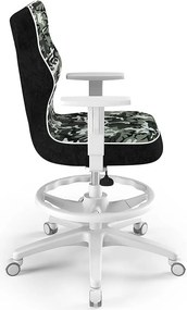 Obrotowe krzesło do biurka Duo White rozmiar 6 (159-188 cm) z wzorami i podnóżkiem