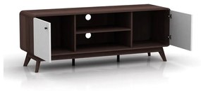 Biało-brązowa szafka pod TV w dekorze orzecha 140x53 cm Caitlin – Støraa