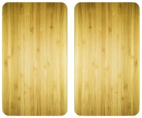 Szklane płyty ochronne WOODEN LOOK na kuchenkę – 2 sztuki, WENKO