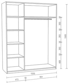 Biało-grafitowa szafa młodzieżowa H8-S93