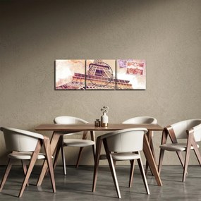 Obraz - Widok z Paryża (z zegarem) (90x30 cm)