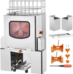 Wyciskarka do Soków SucceBuy Wyciskarka do Soku Pomarańczowego Komercyjna 120 W, Wyciskarka do Cytrusów ze Stali Nierdzewnej z Wymiennym Pojemnikiem na Fusy