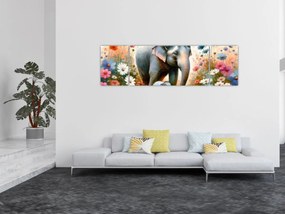 Obraz - Słoniowa mama, akwarela (170x50 cm)