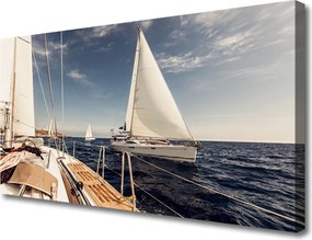 Obraz canvas Kolorowe Łodzie na Morskiej Głębi