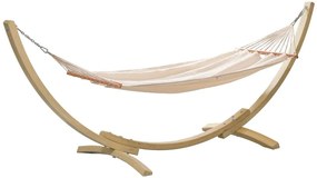 Drewniany hamak do ogrodu ze stelażem ecru K2-Z89