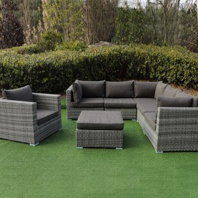Zestaw mebli ogrodowych z technorattanu Claudine popiel PATIO