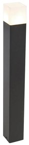 Stojąca lampa zewnętrzna czarna z opalizującym białym kloszem 70 cm - Denmark