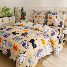 PrzytulneMieszkanie.pl PrzytulneMieszkanie.pl Pościel z mikropluszu PURRSLEEP beżowa Rozmiar pościeli: 70 x 90 cm | 140 x 200 cm