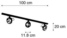 Nowoczesny system szynowy 1-fazowy 3 spoty czarny - Go Nowoczesny Oswietlenie wewnetrzne