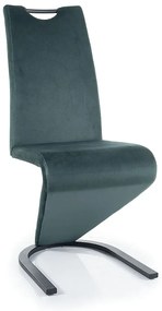KRZESŁO H090 VELVET CZARNY STELAŻ / ZIELONY BLUVEL 78 SIGNAL