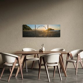 Obraz plaży (z zegarem) (90x30 cm)