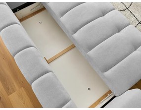 Jasnoszara rozkładana/ze schowkiem sofa 251 cm Fuji – Bobochic Paris