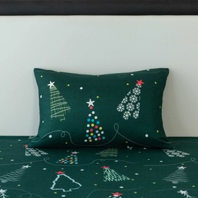 Poszewka na poduszkę z mikrofibry CHRISTMAS DRIFT 50x70 cm, zielony