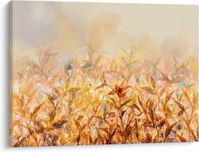 Obraz - Liście w jesiennych kolorach, obraz olejny (70x50 cm)