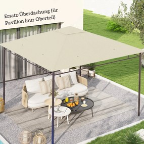 Outsunny Dach zamienny do pawilonu 3x3m wodoodporny z 8 otworami odpływowymi, kremowo-biały | Aosom PL