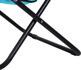 Outsunny Krzesło Składane Kempingowe Ogrodowe Metal Tkanina Oxford Niebieskie 80x80x75cm | Aosom PL