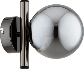 Kinkiet ERAL 1xE14/10W/230V, błyszczący chrom/czarny/dymione szkło