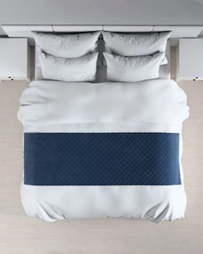 Narzuta hotelowa bieżnik Velvet 60x200cm kolor granatowy tkanina połyskliwa, welwetowa