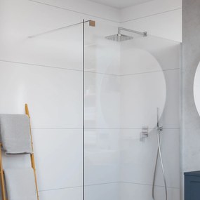 Ścianka prysznicowa WALK IN FIX przezroczysta prostokątna 8 mm Molis Classic Clear MASSI | rożne rozmiary : Kolor profili kabiny - chrom / srebrny, Szerokość ścianki - 80 cm, Typ montażu - WALK in FIX (Do ściany)