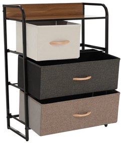 Komoda z szufladami z tkaniny HAZEL TYP 2, brązowy, M