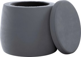 Puf Candy Jar kolor szary tkanina połyskliwa, welwetowa
