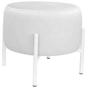 Pufa OLA LOFT ławka podnóżek metal biała MG39