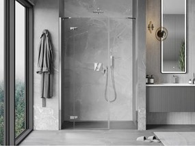 Mexen Mist-H drzwi prysznicowe uchylne lewe 140 cm, transparent, chrom - 8A5-140-001-01-00-L