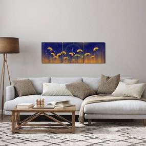 Obraz - Dmuchawce (z zegarem) (90x30 cm)