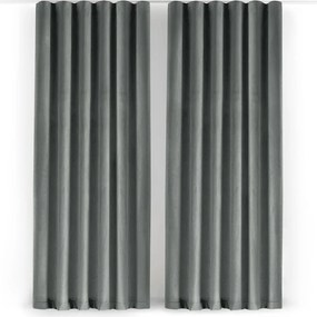 Szara aksamitna zasłona częściowo zaciemniająca (dimout) 530x225 cm Velto – Filumi